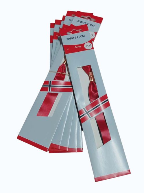 Hovedbilde 17.mai Sløyfe 21cm, 6stk pr kartong