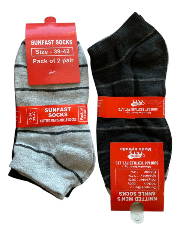 Ankelsokker Striper, str. 39-42, 2 pk, 350stk pr kartong