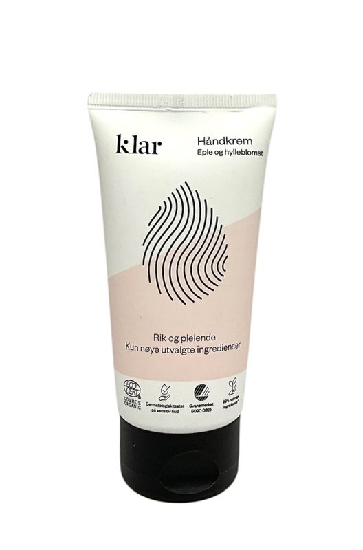 Klar håndkrem eple og hylleblomst 75ml, 8stk pr kartong 